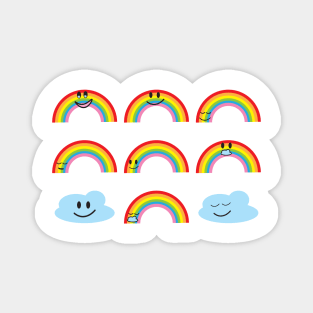 Cute rainbows and clouds characters Magnet