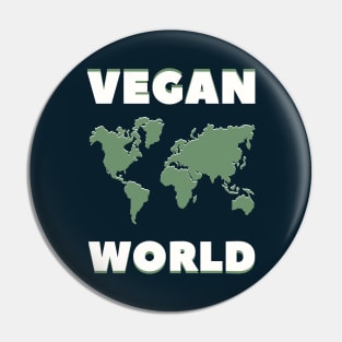 (Map of the) VEGAN WORLD Pin