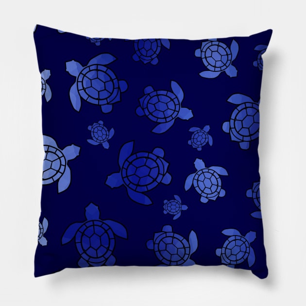 BLUE Sea Turtle Love Pillow by SartorisArt1