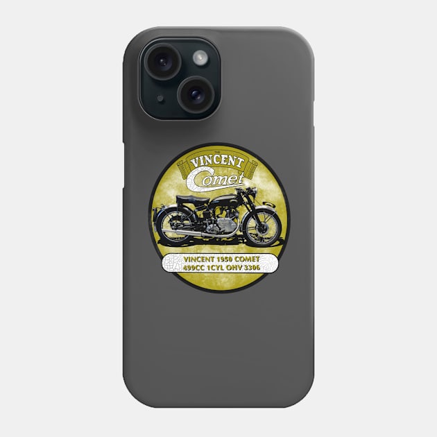 1950 500cc Comet Classic Motorcycle 1CYL OHV Phone Case by MotorManiac