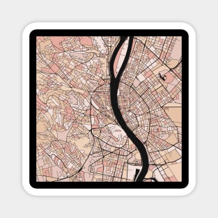Budapest Map Pattern in Soft Pink Pastels Magnet