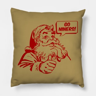 Retro Santa Claus Go Niners Pillow