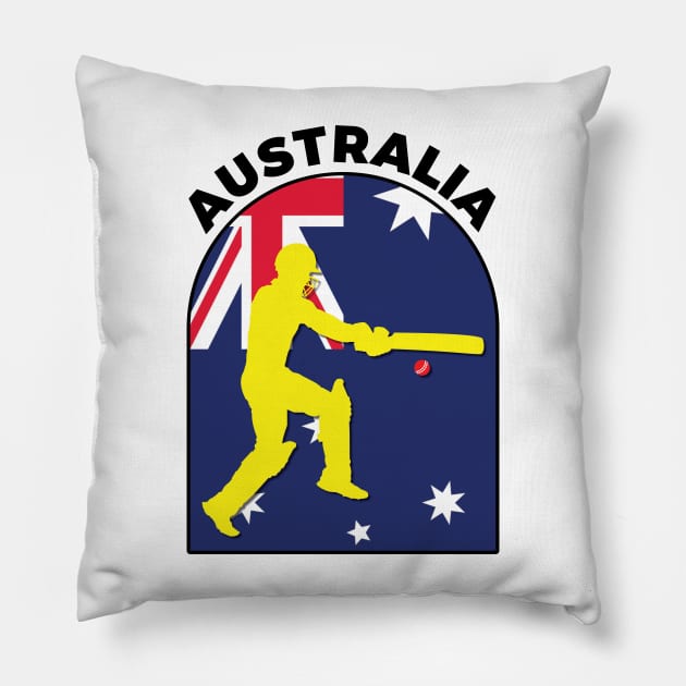 Australia Cricket Batsman Australia Flag Pillow by DPattonPD