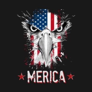 Patriotic Eagle T-Shirt 4th of July USA  American Flag Tshirt T-Shirt