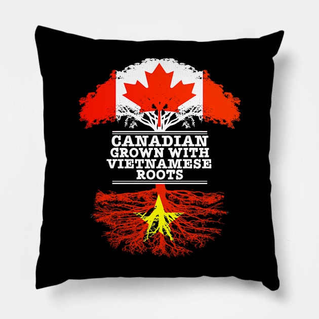 Canadian Grown With Vietnamese Roots - Gift for Vietnamese With Roots From Vietnam Pillow by Country Flags