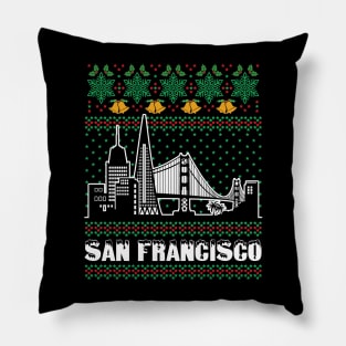 San Francisco California Ugly Christmas Pillow