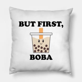 But First, Boba with Cute Boba Bubble Milk Tea Pillow