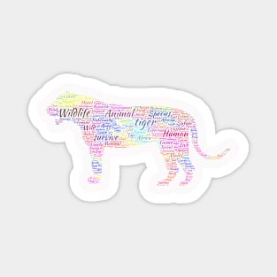 Tiger Animal Wildlife Text Word Cloud Magnet