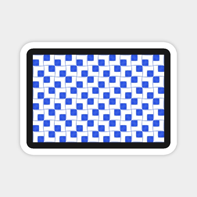 Cobalt Squares Magnet by gloobella