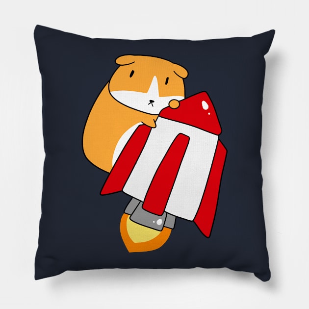 Rocket Guinea Pig Pillow by saradaboru