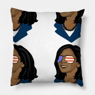 Kamala Harris Wearing Patriotic Sunglasses Pillow