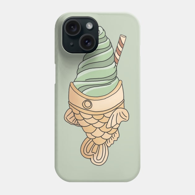 Matcha Taiyaki Ice Cream Phone Case by PeachPantone