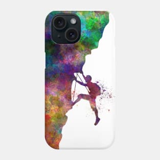 Climbing climber in watercolor Phone Case