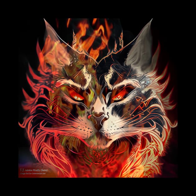 Fire Cat by D's Tee's