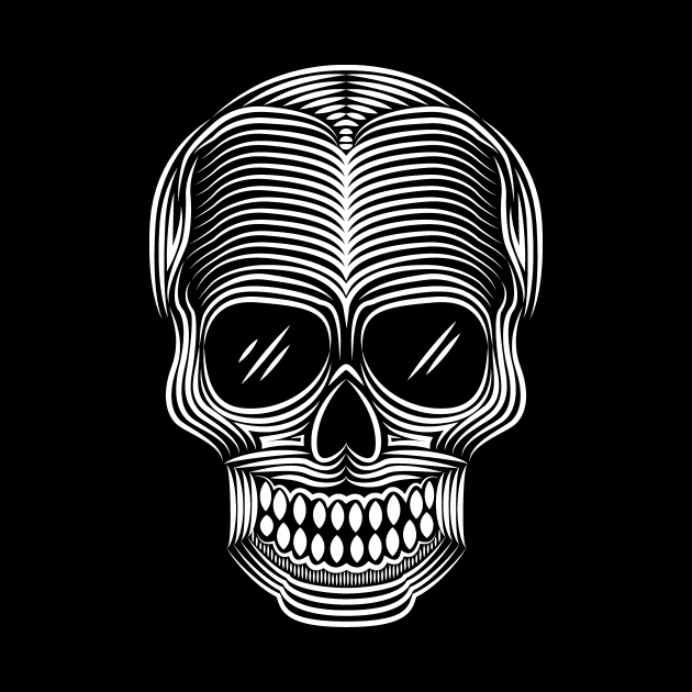 Skull Wearing Sunglasses Line Art by MrWeissman