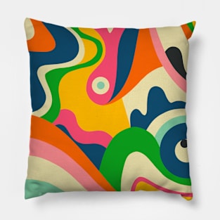 Colorful Mid Century Abstract Edit Pillow