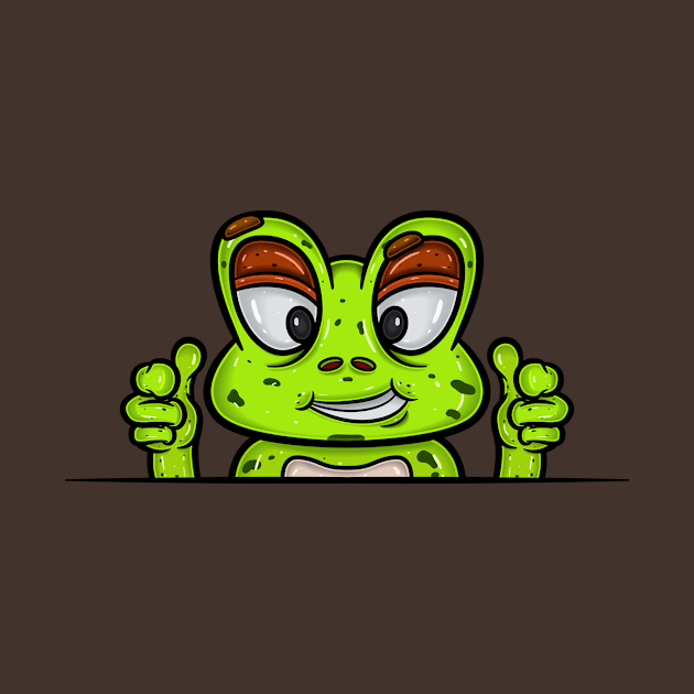 Frog Cartoon With Smug Face Expression by tedykurniawan12