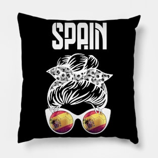 Spain Football Messy Bun Pillow