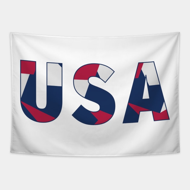 United States USA Red White and Blue Tapestry by Designedby-E