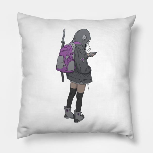 SCHOOL NINJA GIRL Pillow by doser