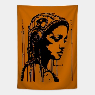 Alien Goddess Splash Art Graffiti Tapestry