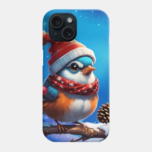 Sweet little and friendly christmas bird Phone Case