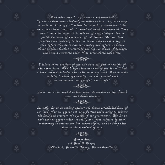 George Sims - Nutbush Address (Back Print) by Aeriskate