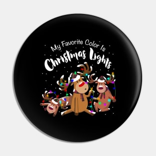 My Favorite Color Is Christmas Lights Motif Pin