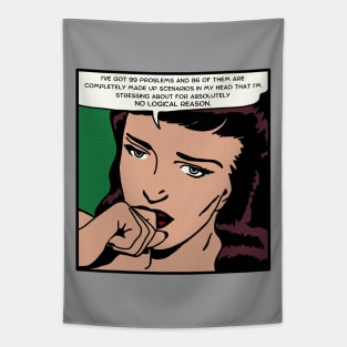 Comic Woman Has Problems Tapestry