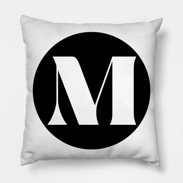 M (Letter Initial Monogram) Pillow by n23tees