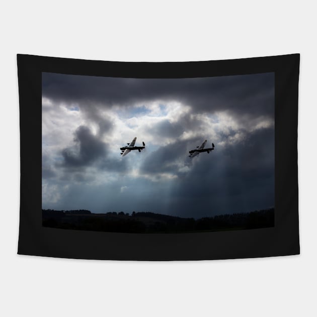 Twin Bombers Tapestry by aviationart