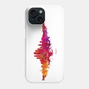 Los Angeles City Skyline - Watercolor Red, orange, purple Phone Case