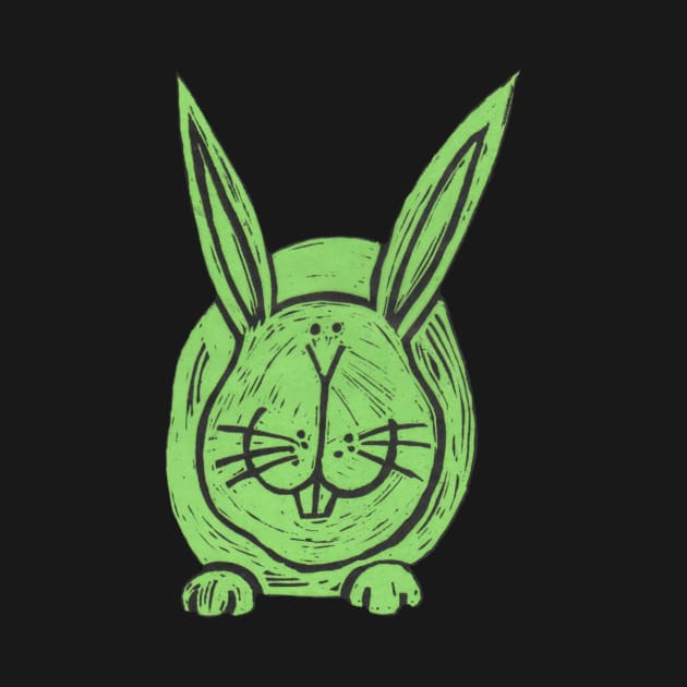 Rabbit, A big, green rabbit! by krisevansart