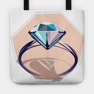 Geometric Diamond Engagement Ring Illustration No. 640 Tote