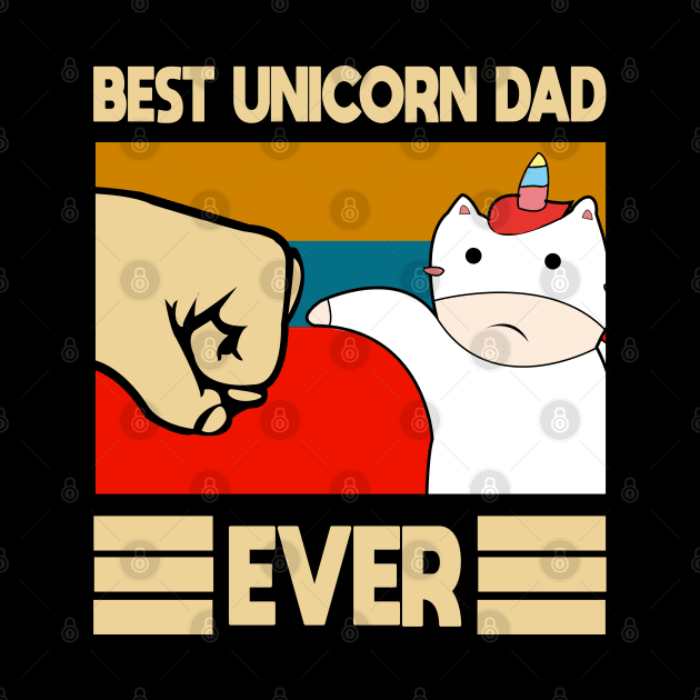 Best unicorn Dad Ever Vintage Fathers Day Gift by JHFANART