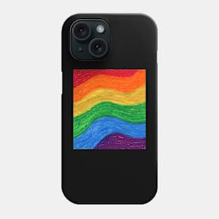 Abstract Rainbow Drawn With Oil Pastels Phone Case