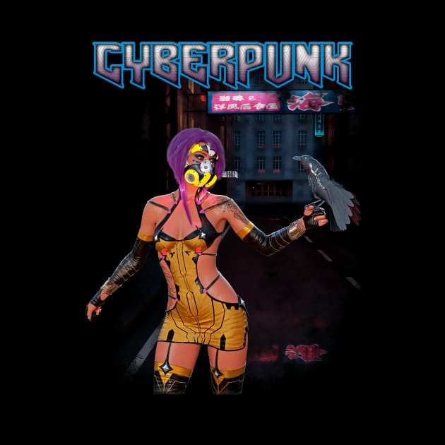Cyberpunk Crow by Artwork Simpson
