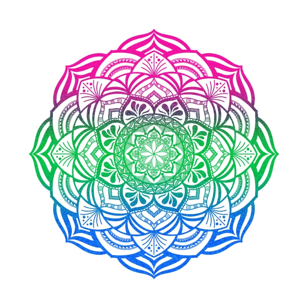 Polysexual Pride Mandala by JustGottaDraw