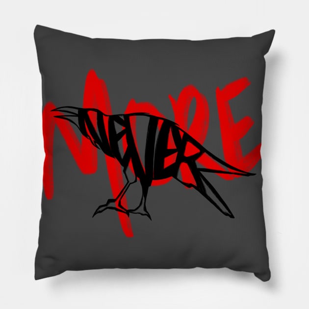 Nevermore Pillow by Illustraven's Designs