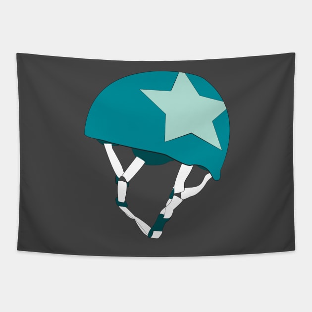 Roller Derby Rumble Jammer Helmet Tapestry by wildnotions