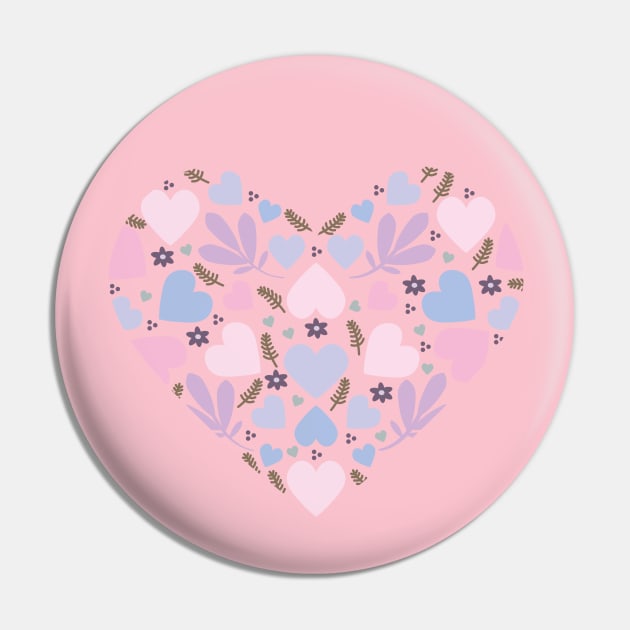 Pink heart Pin by Karroart