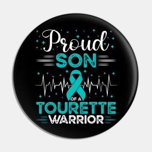 Proud Son Of A Tourette Warrior Tourette Syndrome Awareness Pin