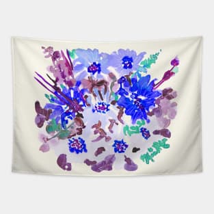 watercolor floral arrangement 2020 design in blue Tapestry