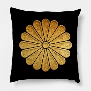 Gold Juroku Kiku Kamon Pillow