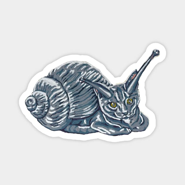 Grey Kitten Snail Magnet by RaLiz