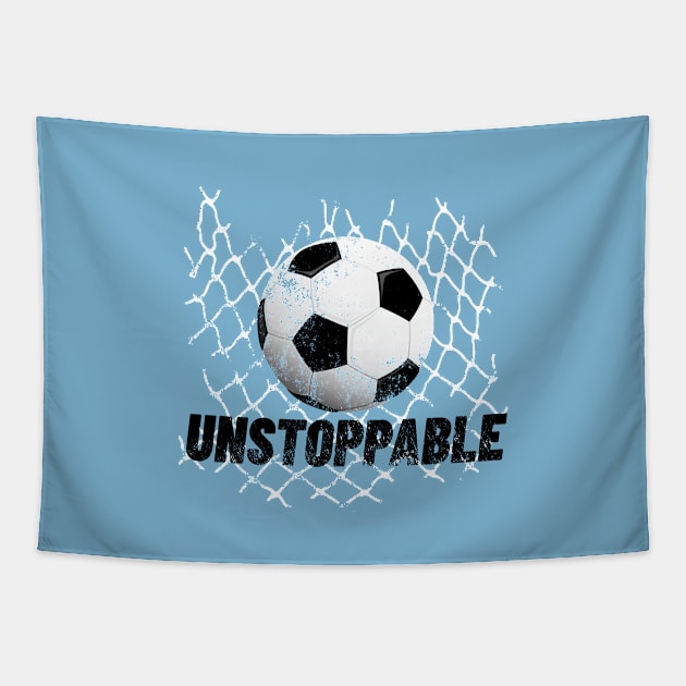 Unstoppable - soccer champion Tapestry by SW10 - Soccer Art