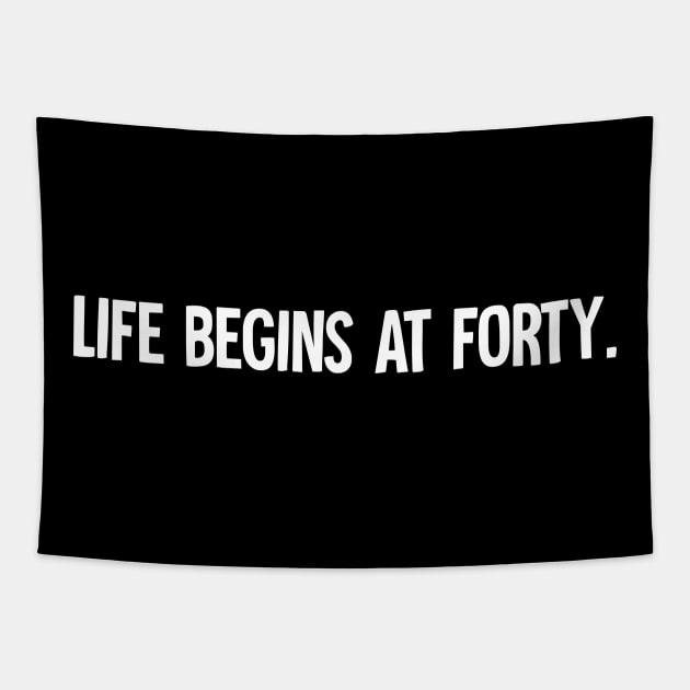 Life Begins At Forty Happy Forty Birthday Hot 40 Years Old Tapestry by Horisondesignz