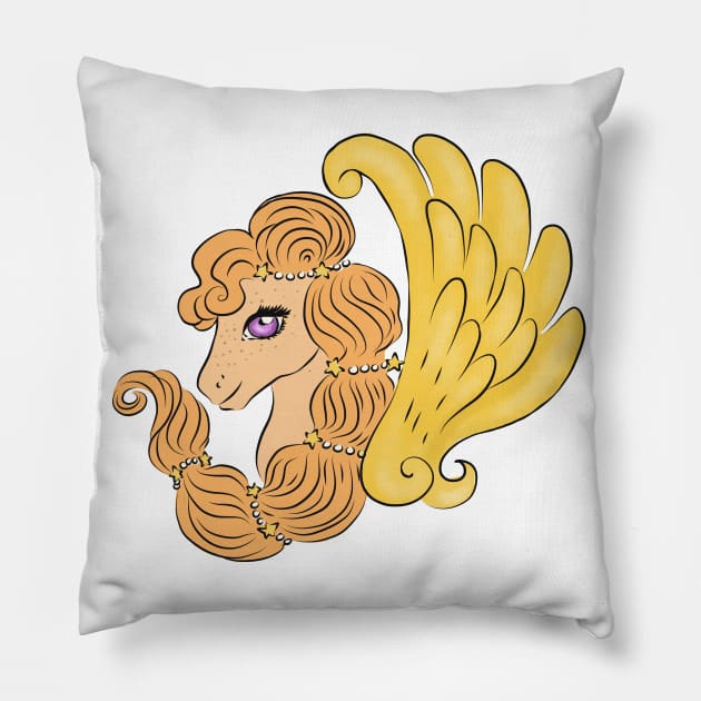 Ginger star pony with freckles Pillow by CintiaSand