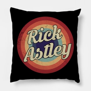 Rick Astley - Retro Circle Vintage Pillow