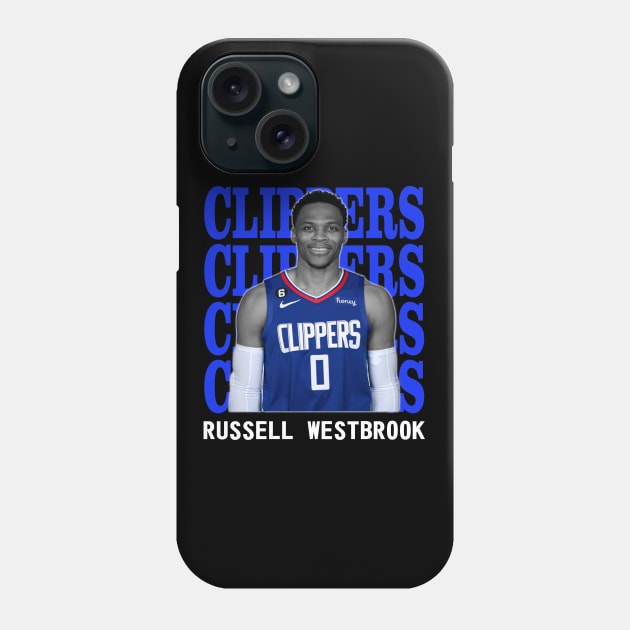 Los Angeles Clippers Russell Westbrook 0 Phone Case by Thejockandnerd